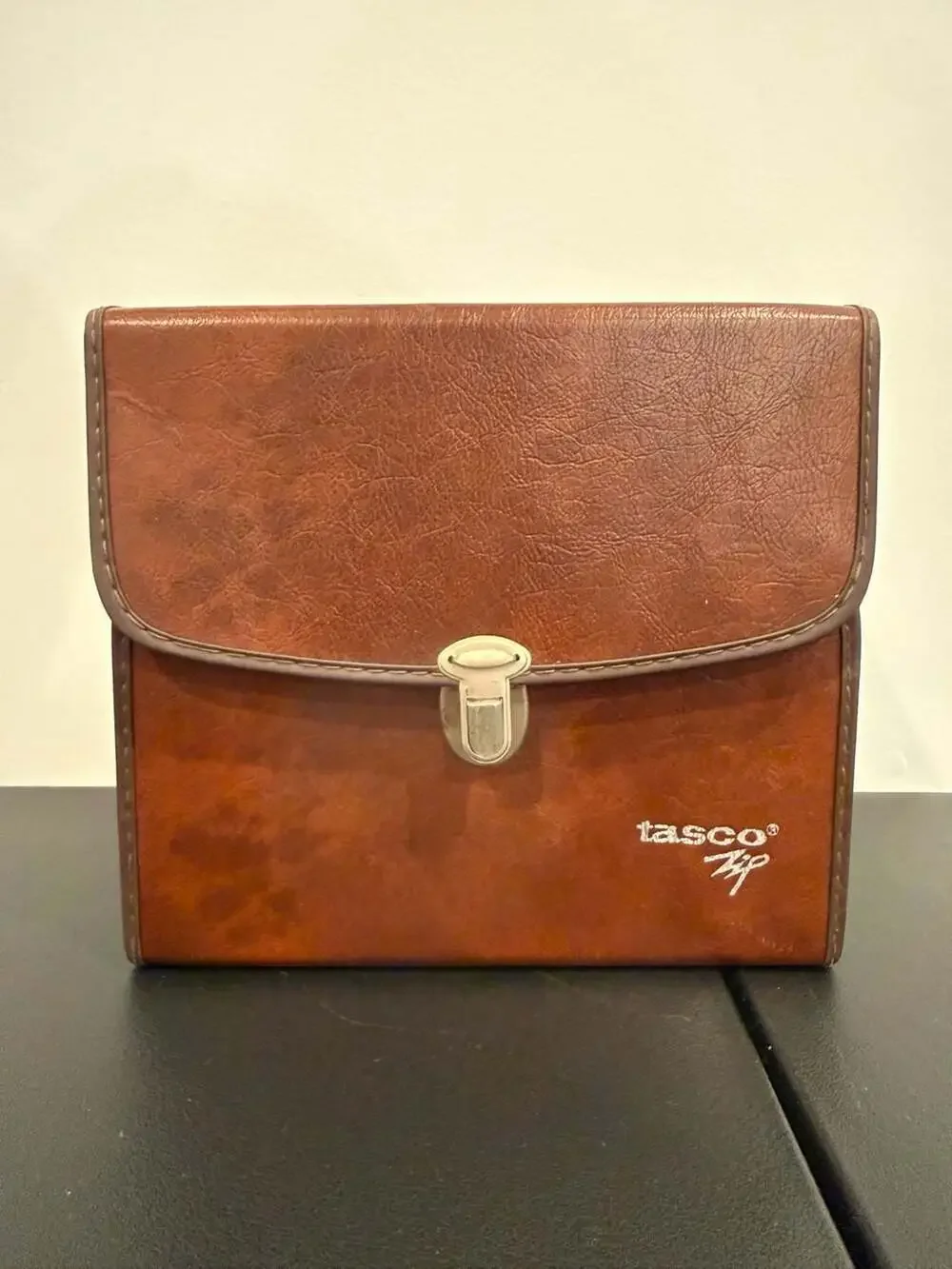 Vintage Tasco Zip Binoculars Hard Leather Case